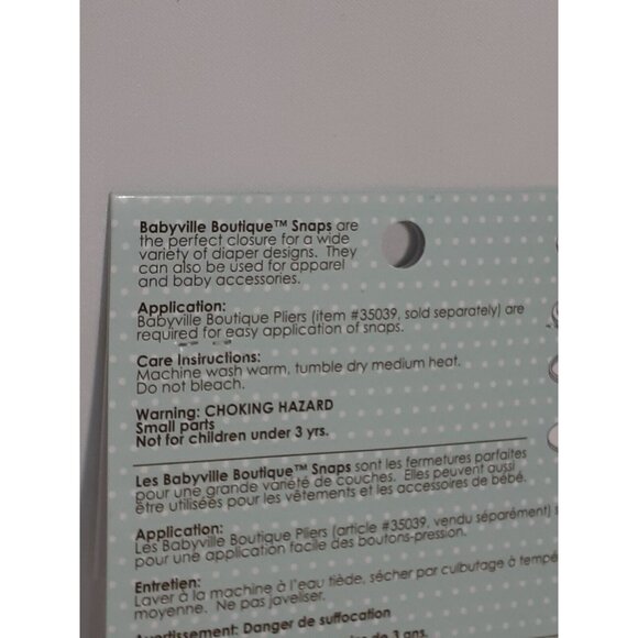 Babyville Boutique Snaps Size 20,  60 Sets pet Pkg, White, Sewing Crafts Infant - Picture 7 of 10